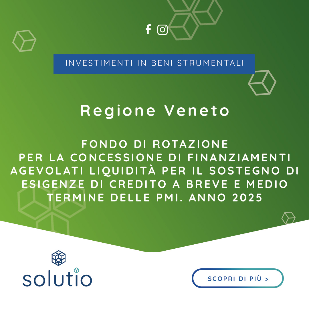 Fondo di rotazione per la concessione di finanziamenti agevolati Liquidità per il sostegno di esigenze di credito a breve e medio termine delle PMI. Anno 2025